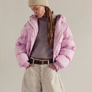 Free People Party Of One Solid Puffer Jacket Size Medium Liliac